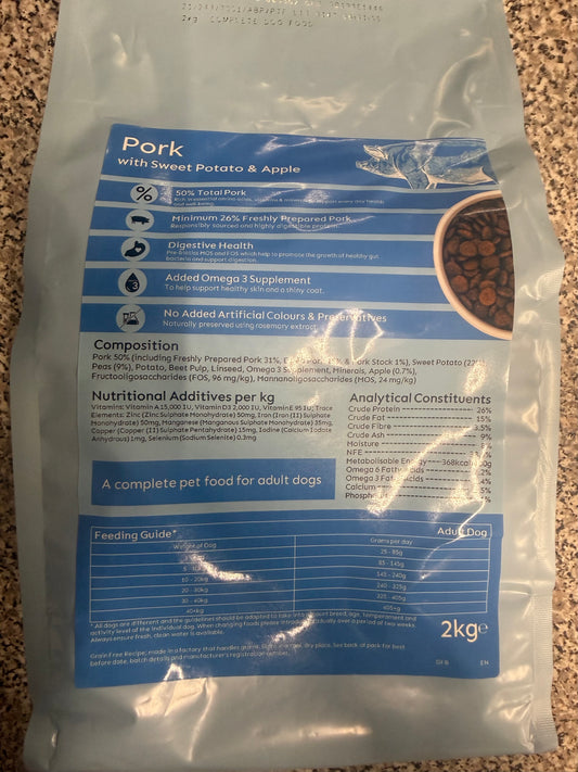Grain Free Pork with Sweet Potato & Apple 2KG