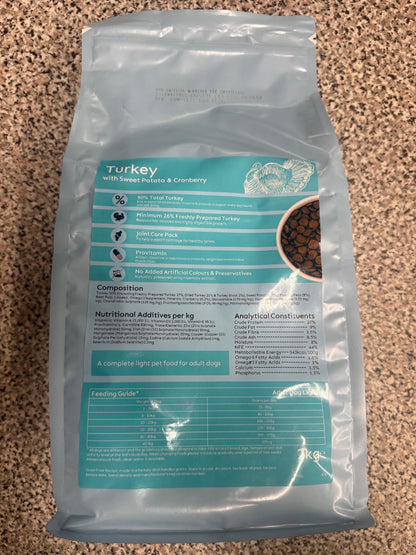 Grain Free Light Turkey with Sweet Potato & Cranberry 2KG