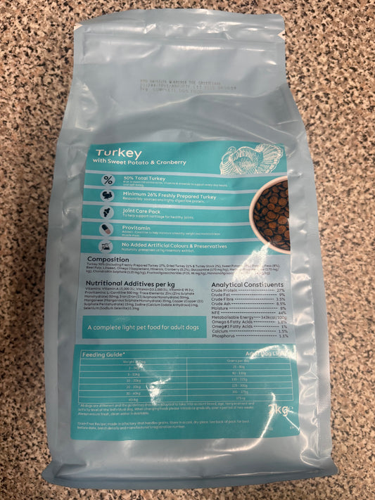 Grain Free Light Turkey with Sweet Potato & Cranberry 2KG