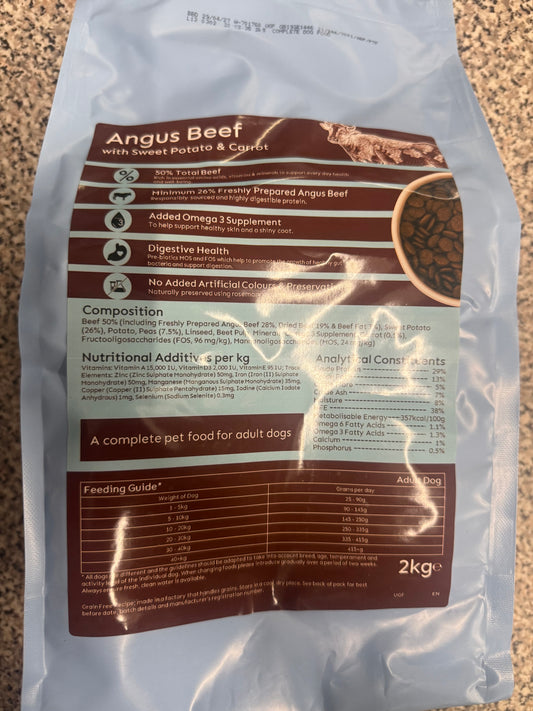 Grain Free Beef with Sweet Potato & Carrot 2KG