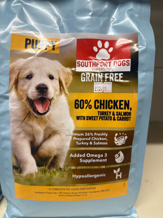 Puppy Chicken, Turkey & Salmon with Sweet Potato & Carrot