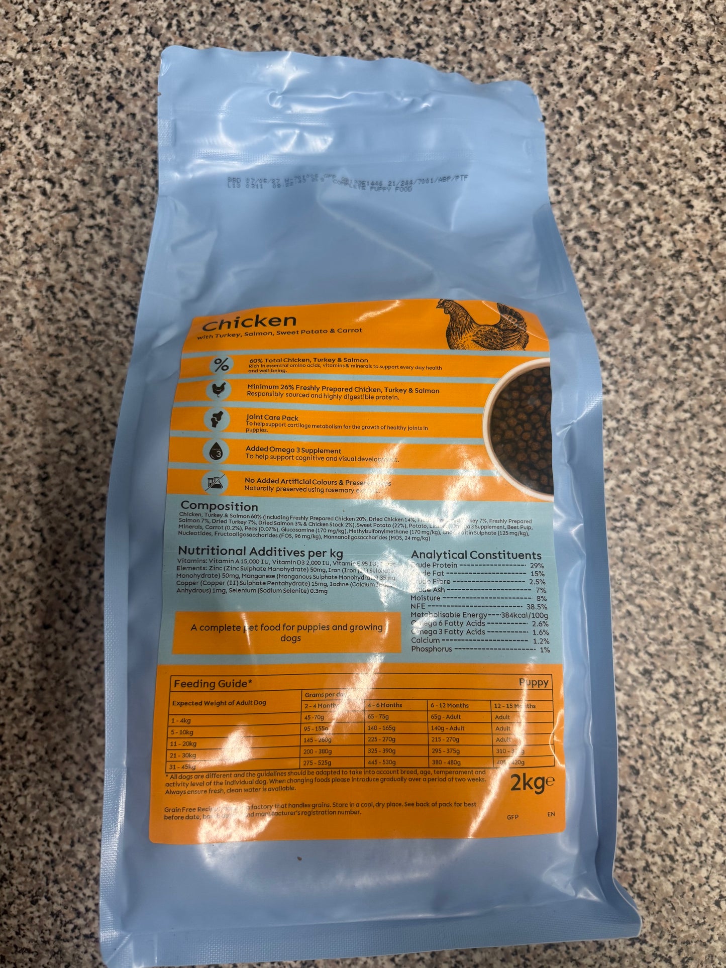 Grain Free Puppy Chicken, Turkey & Salmon with Sweet Potato & Carrot 2KG