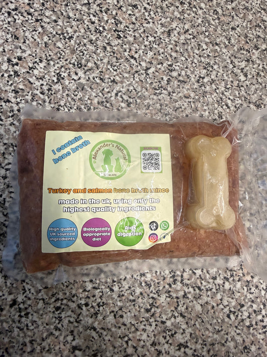 Turkey & Salmon with Bone Broth 500G