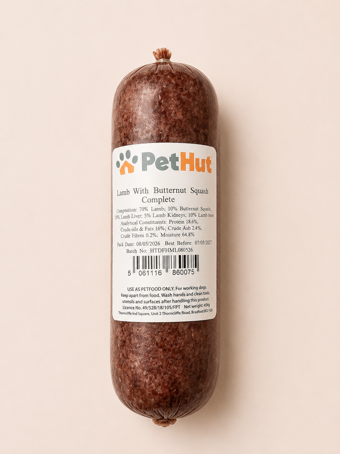 Pet Hut - Lamb With Butternut Squash Complete (454G)